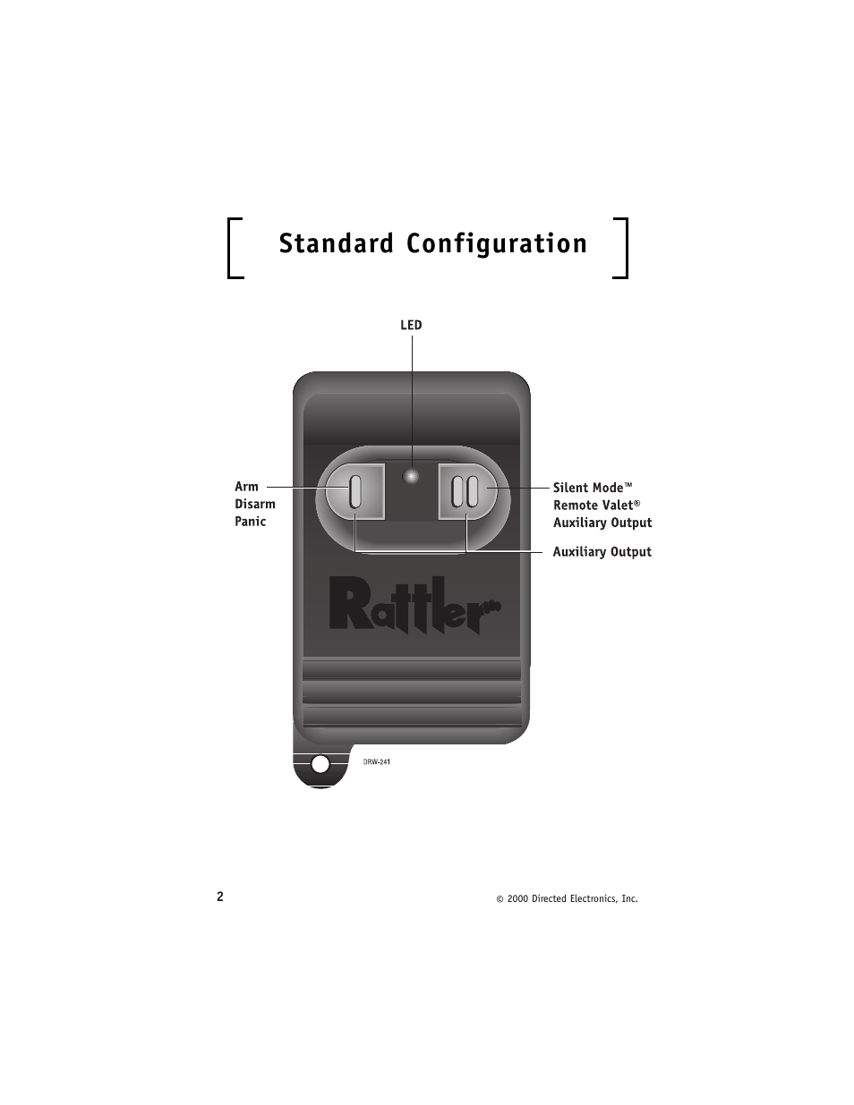 Standard configuration | Directed Electronics 431R User Manual | Page 6 / 28