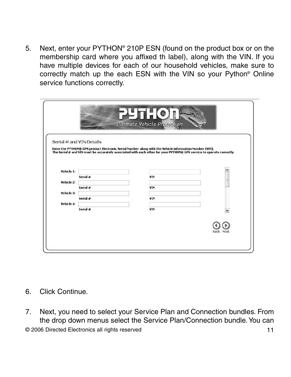 Directed Electronics PYTHON 210P User Manual | Page 11 / 35