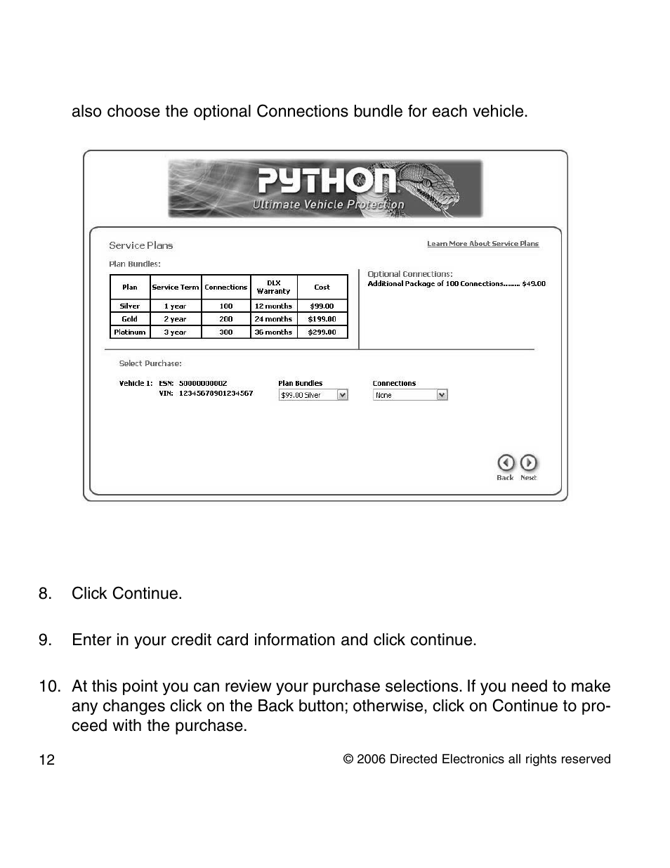 Directed Electronics PYTHON 210P User Manual | Page 12 / 35