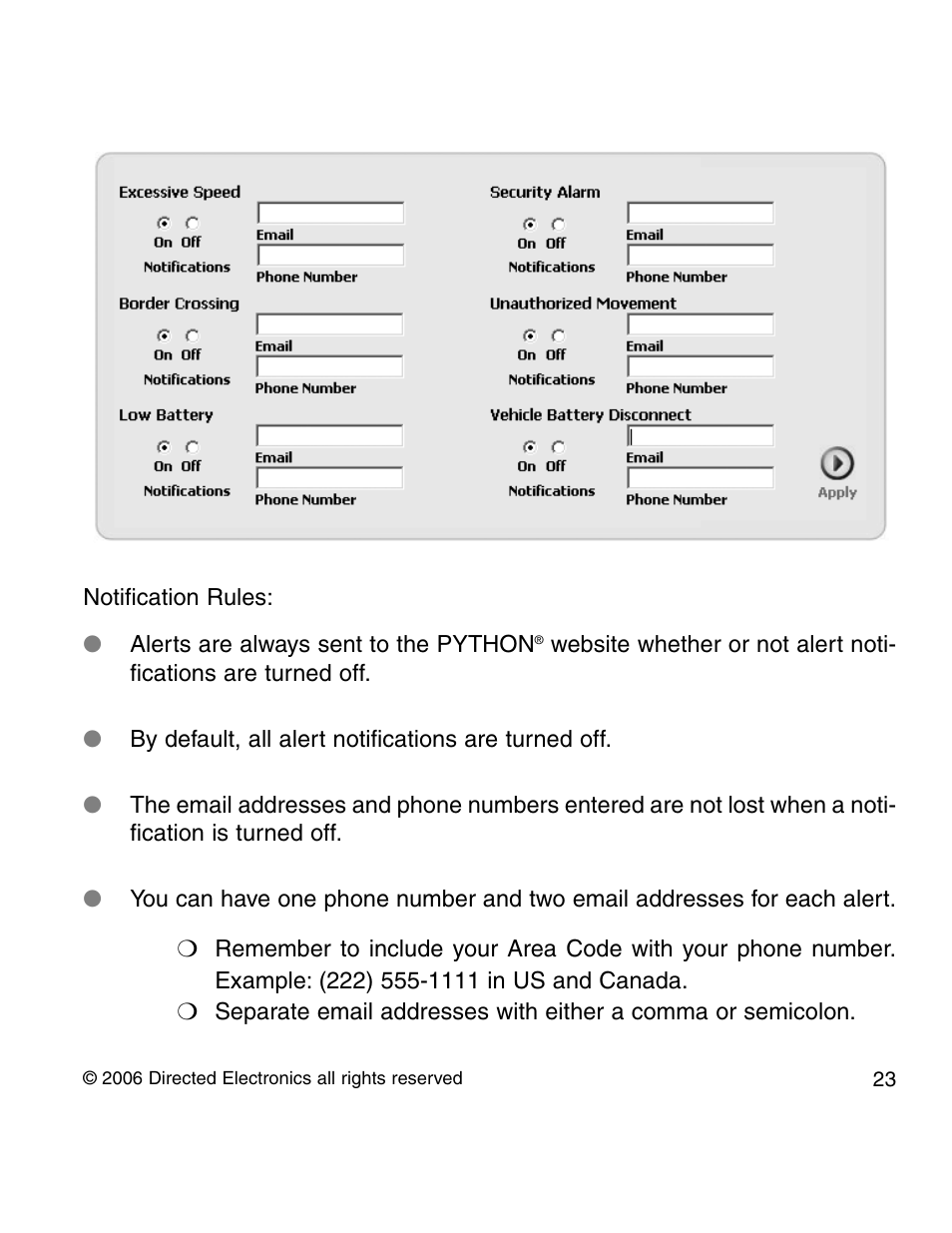 Directed Electronics PYTHON 210P User Manual | Page 23 / 35