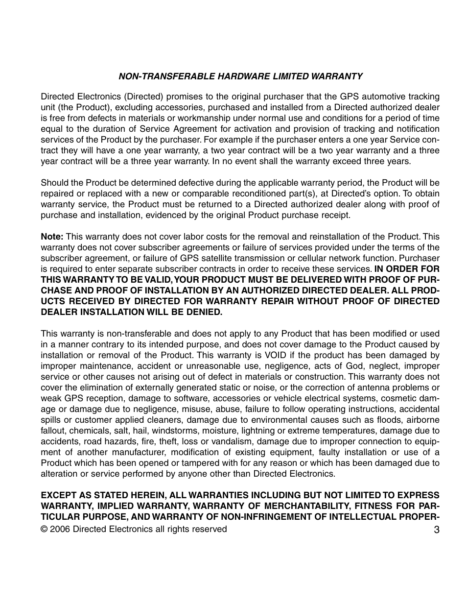 Directed Electronics PYTHON 210P User Manual | Page 3 / 35