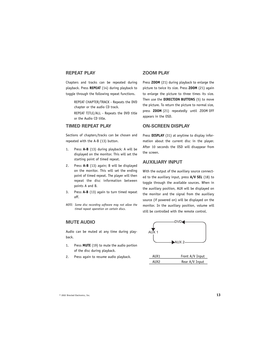 Directed Electronics DV2000 User Manual | Page 13 / 24