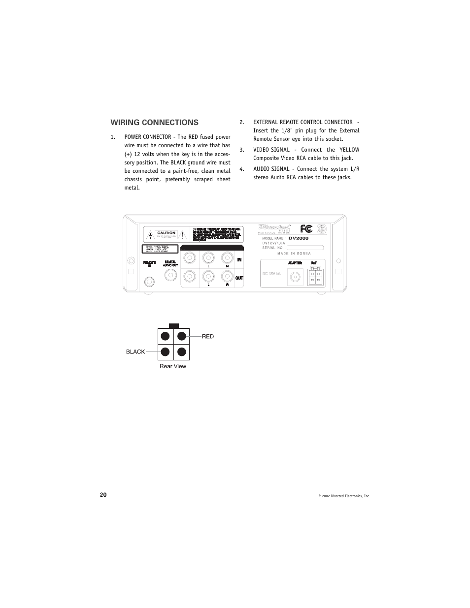 Directed Electronics DV2000 User Manual | Page 20 / 24