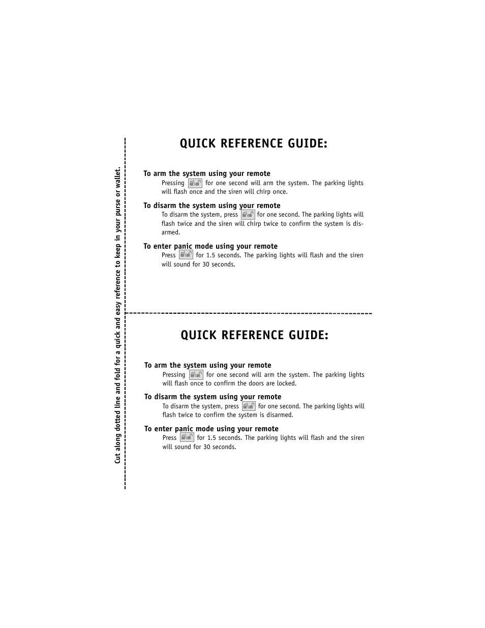 Quick reference guide | Directed Electronics G322R User Manual | Page 52 / 55