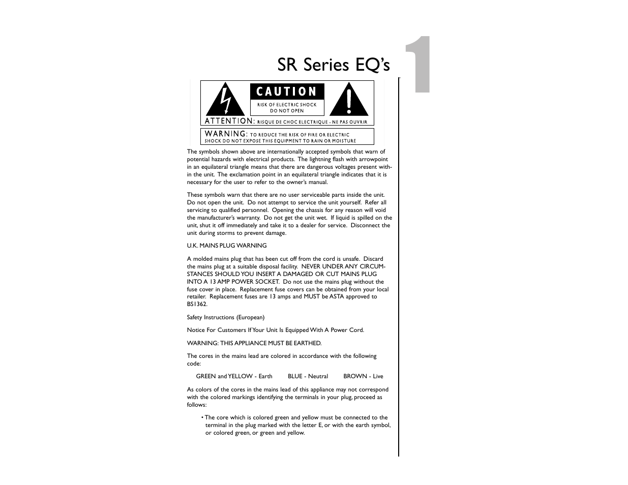 Sr series eq’s | DOD SR830ZXLR User Manual | Page 3 / 14