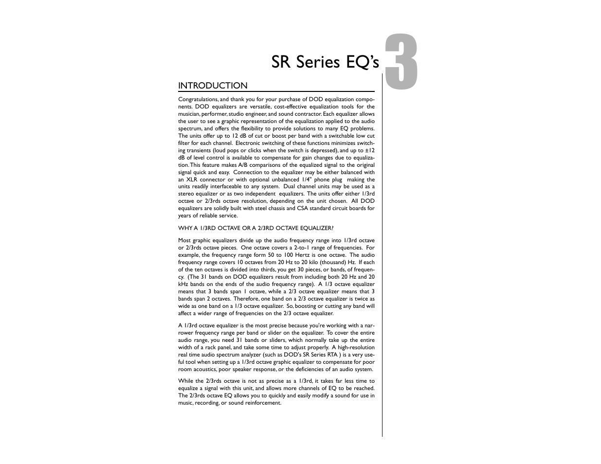 Sr series eq’s | DOD SR830ZXLR User Manual | Page 5 / 14