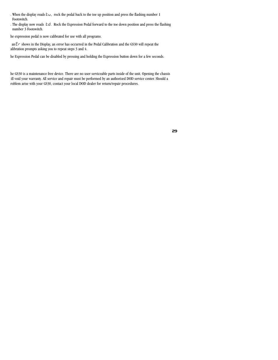 DOD GS30 User Manual | Page 33 / 36