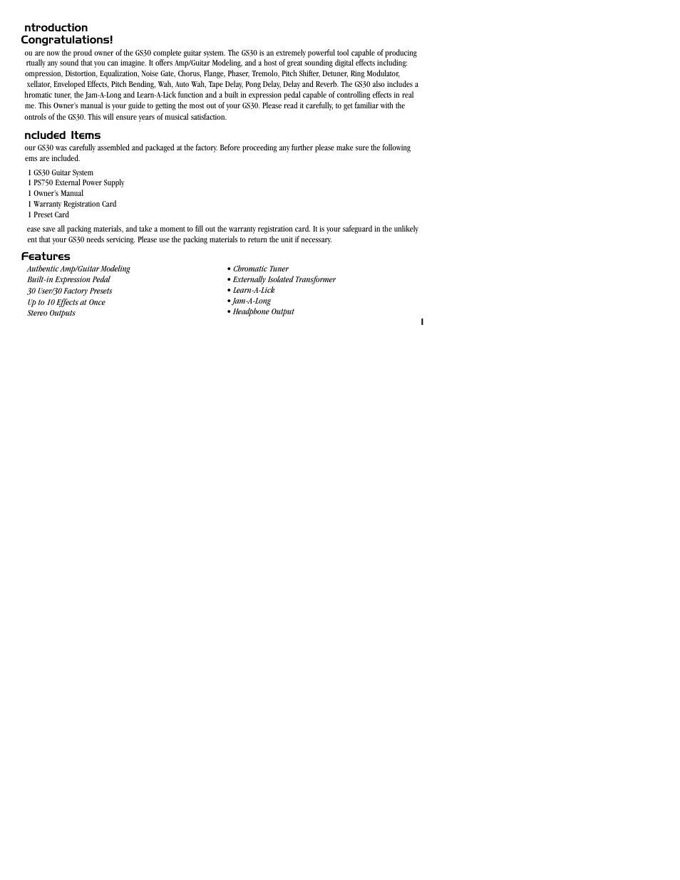 DOD GS30 User Manual | Page 5 / 36