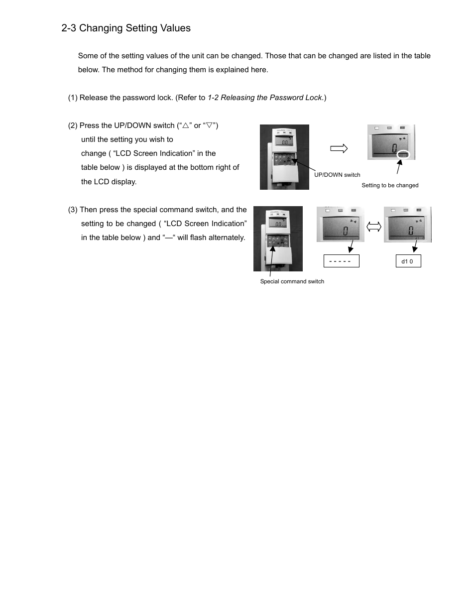 3 changing setting values | DOD PS-7 User Manual | Page 5 / 9