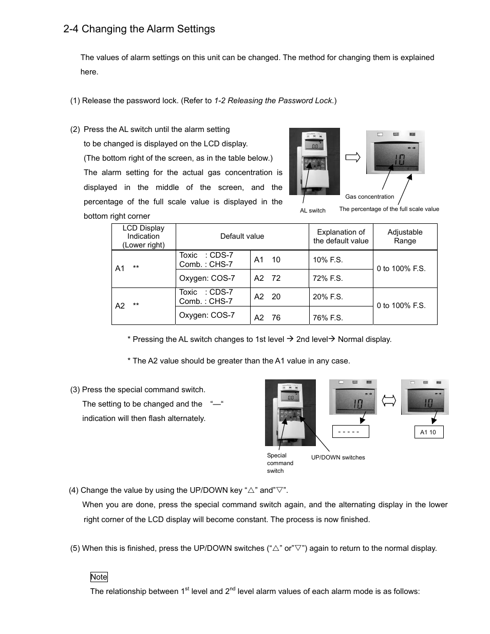 4 changing the alarm settings | DOD PS-7 User Manual | Page 7 / 9