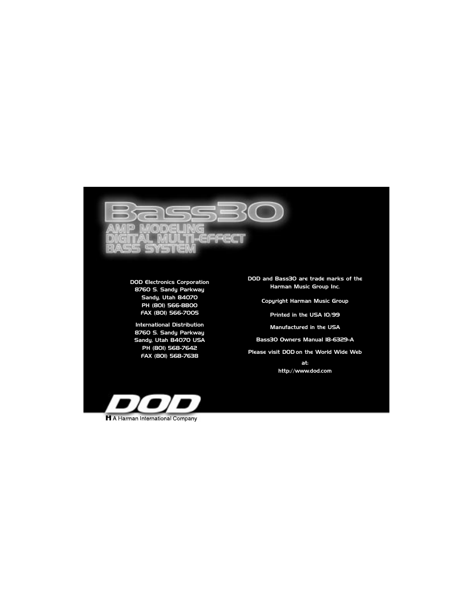 DOD Bass30 User Manual | Page 38 / 38