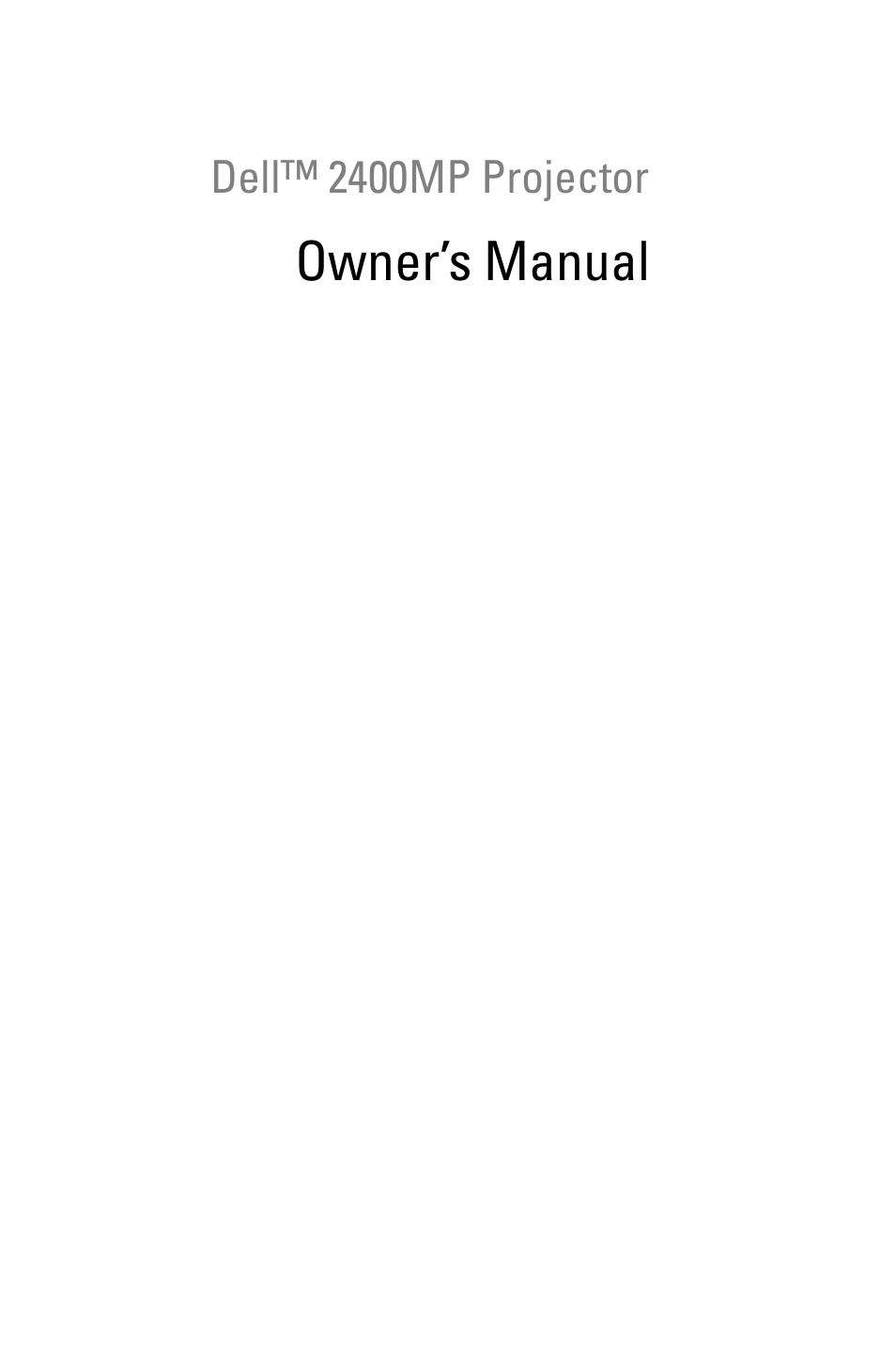 Dell 2400MP User Manual | 346 pages