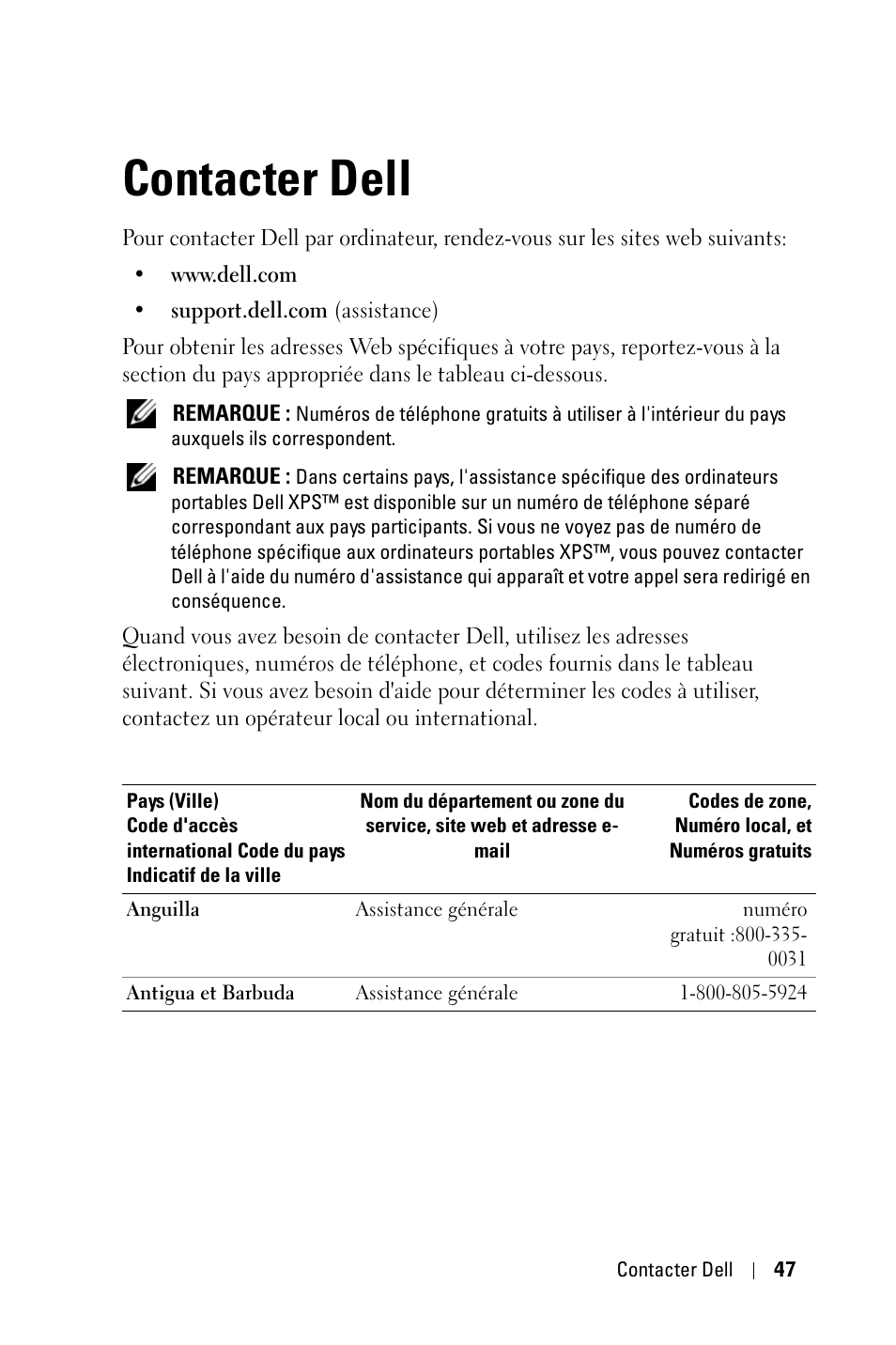 Contacter dell | Dell 2400MP User Manual | Page 127 / 346