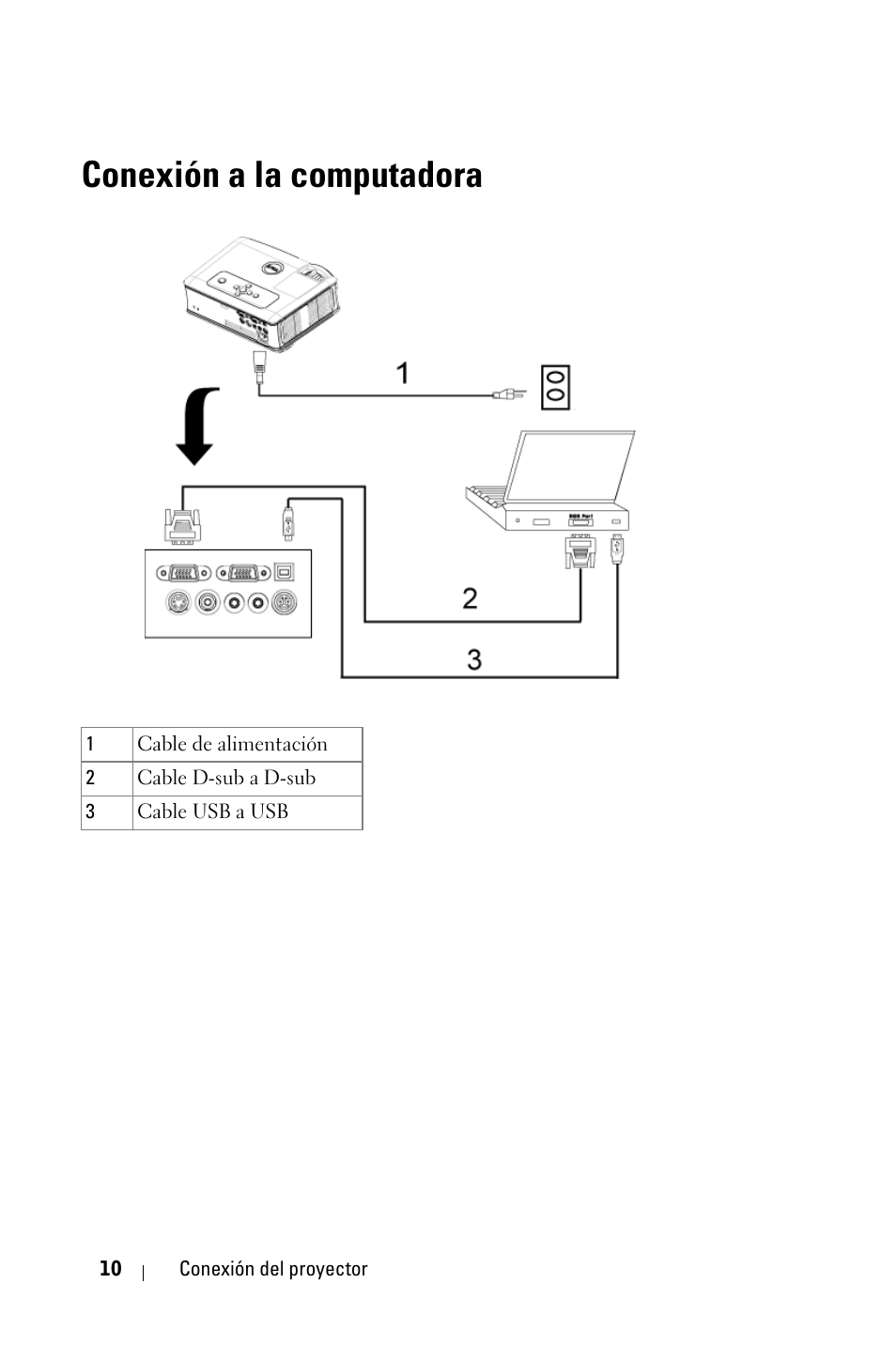 Conexión a la computadora | Dell 2400MP User Manual | Page 178 / 346