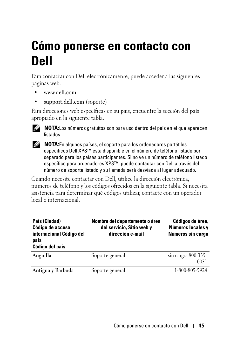 Cómo ponerse en contacto con dell | Dell 2400MP User Manual | Page 213 / 346
