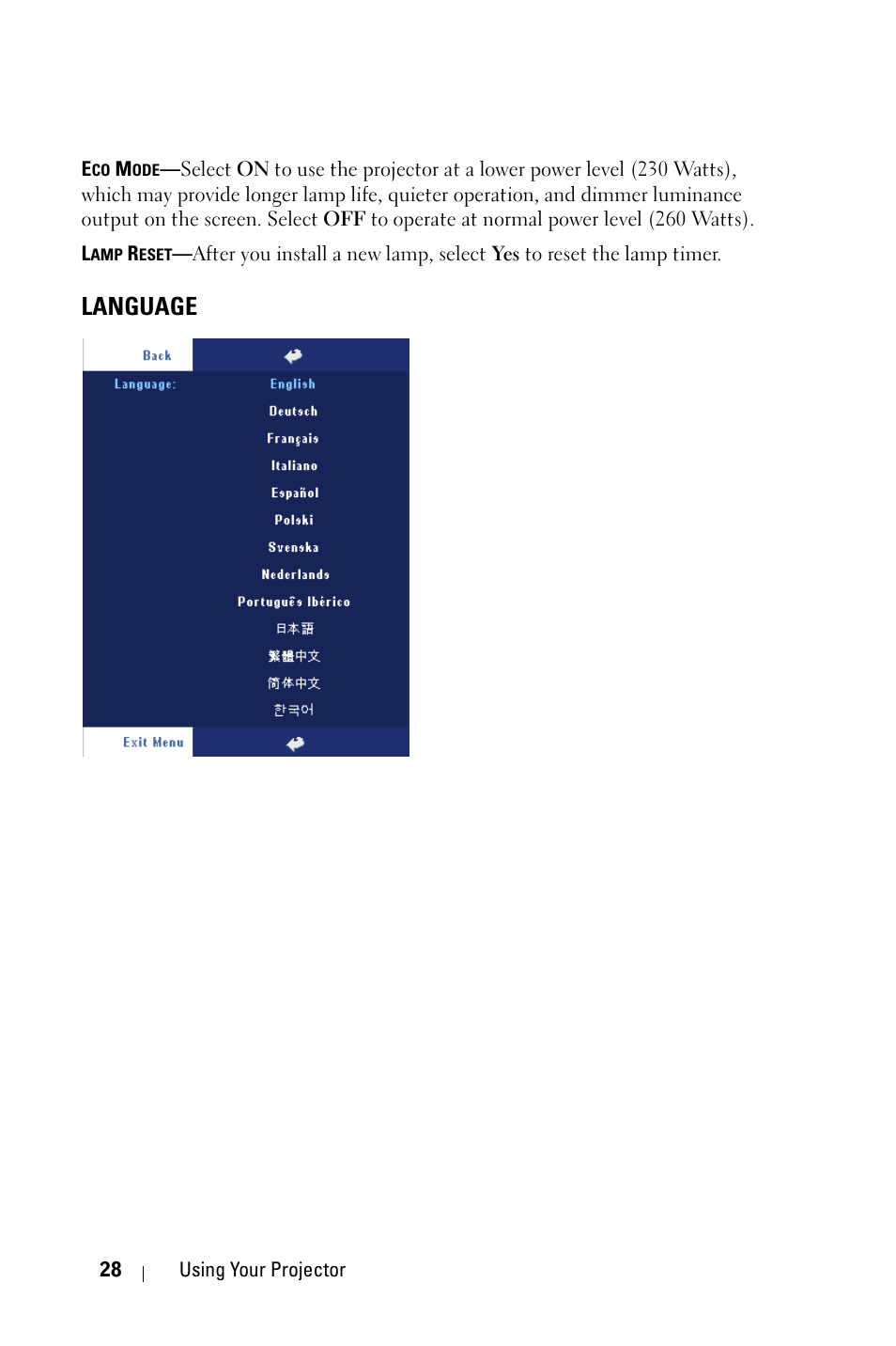 Language | Dell 2400MP User Manual | Page 28 / 346