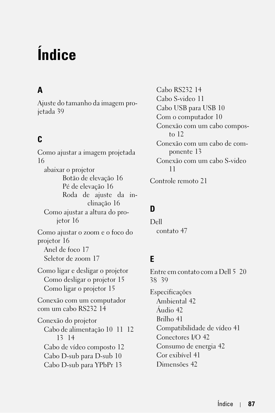 Índice | Dell 2400MP User Manual | Page 343 / 346