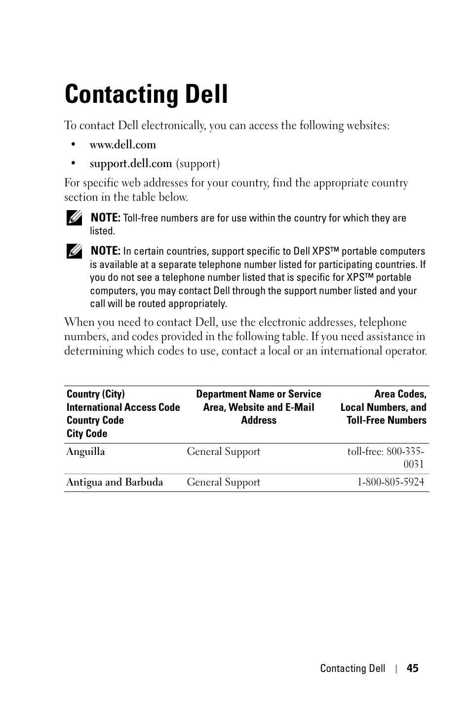 Contacting dell | Dell 2400MP User Manual | Page 45 / 346