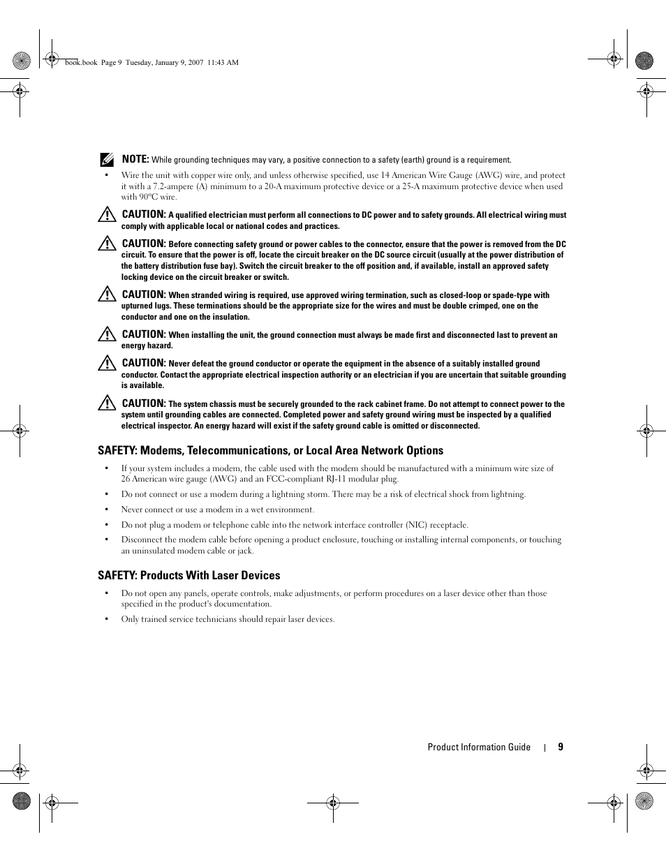 Safety: products with laser devices | Dell ECX User Manual | Page 11 / 222