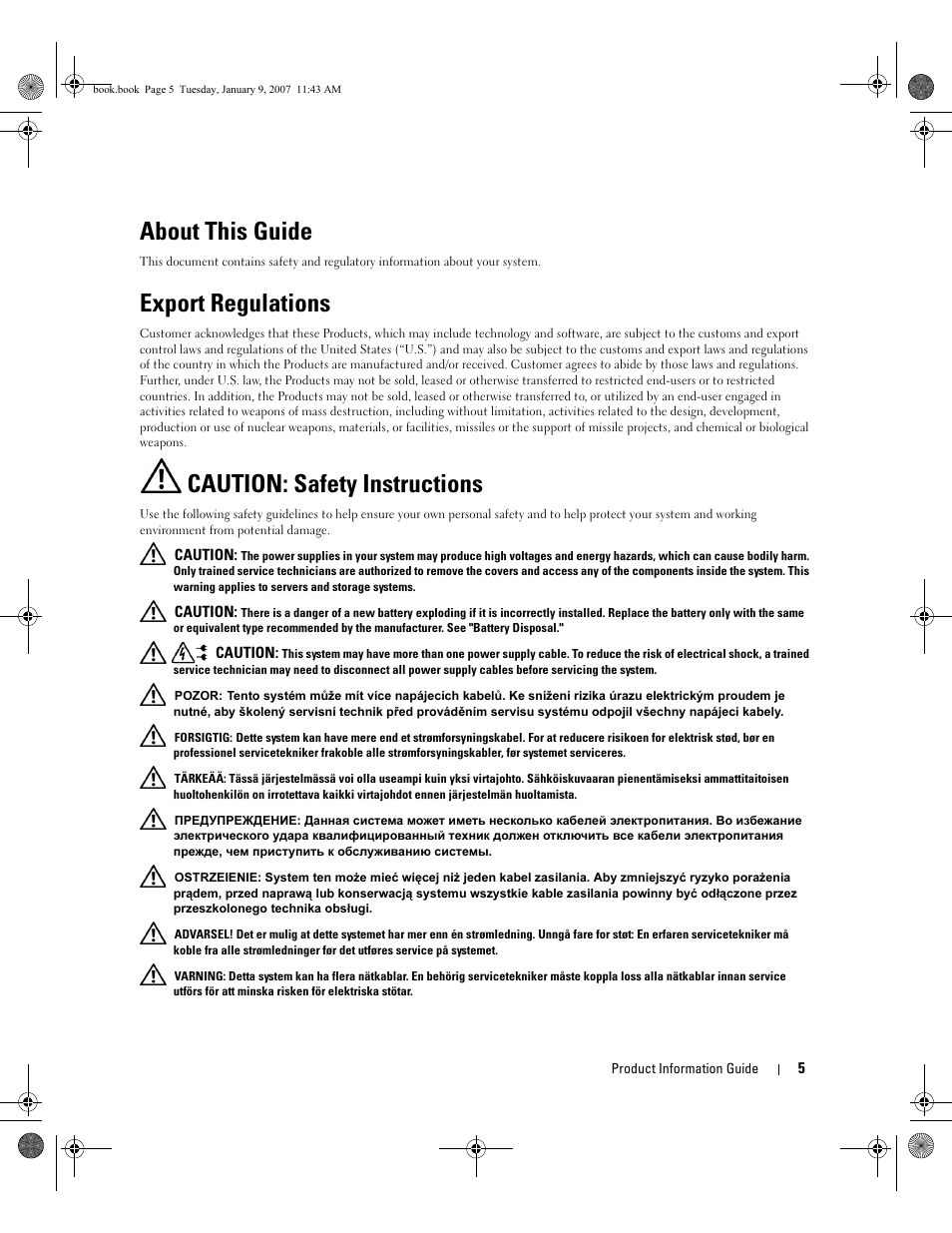 About this guide, Export regulations, Caution: safety instructions | Dell ECX User Manual | Page 7 / 222