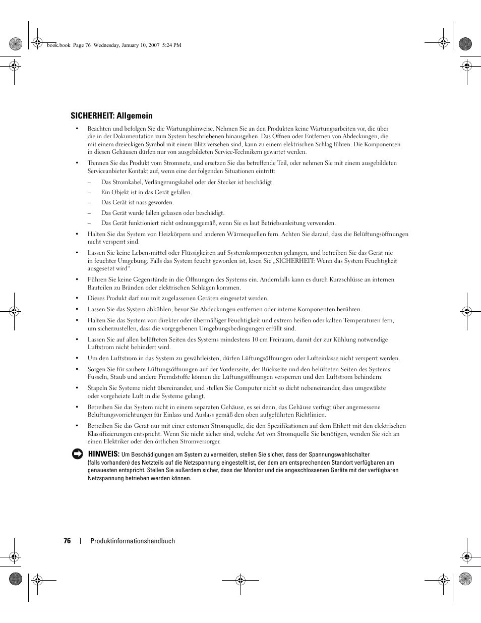 Sicherheit: allgemein | Dell ECX User Manual | Page 78 / 222