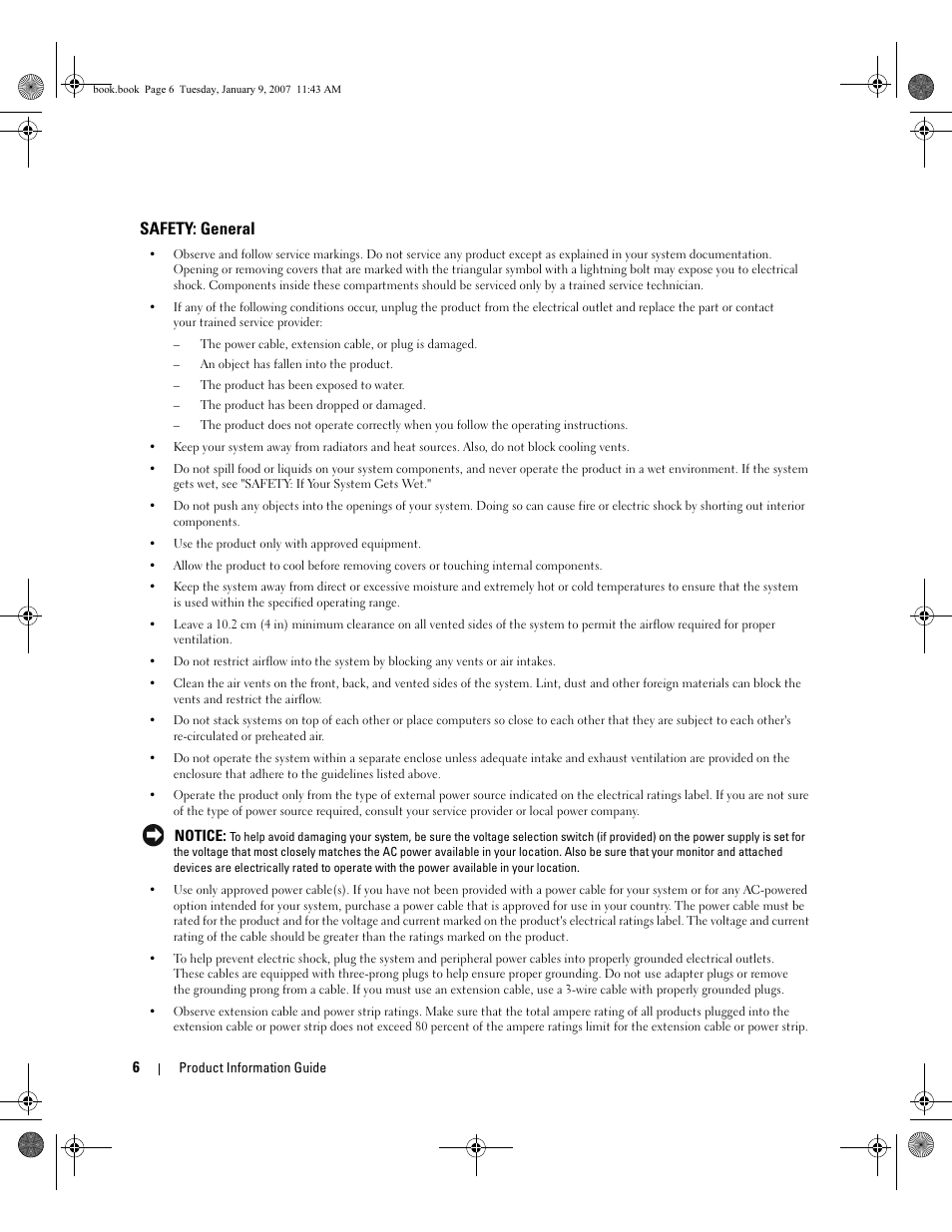 Safety: general | Dell ECX User Manual | Page 8 / 222