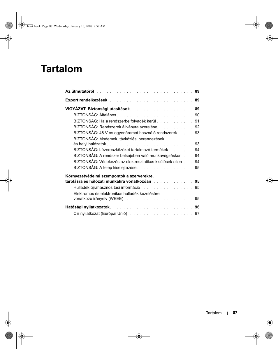 Tartalom | Dell ECX User Manual | Page 89 / 222