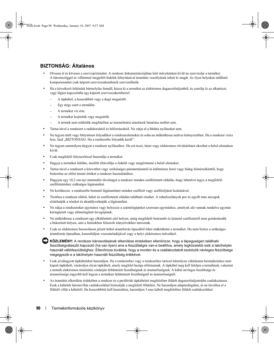 Biztonság: általános | Dell ECX User Manual | Page 92 / 222
