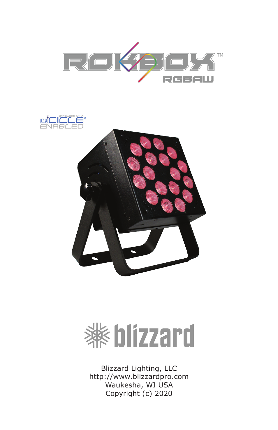 Blizzard RokBox 5 RGBAW Color Wash LED Fixture User Manual | 20 pages