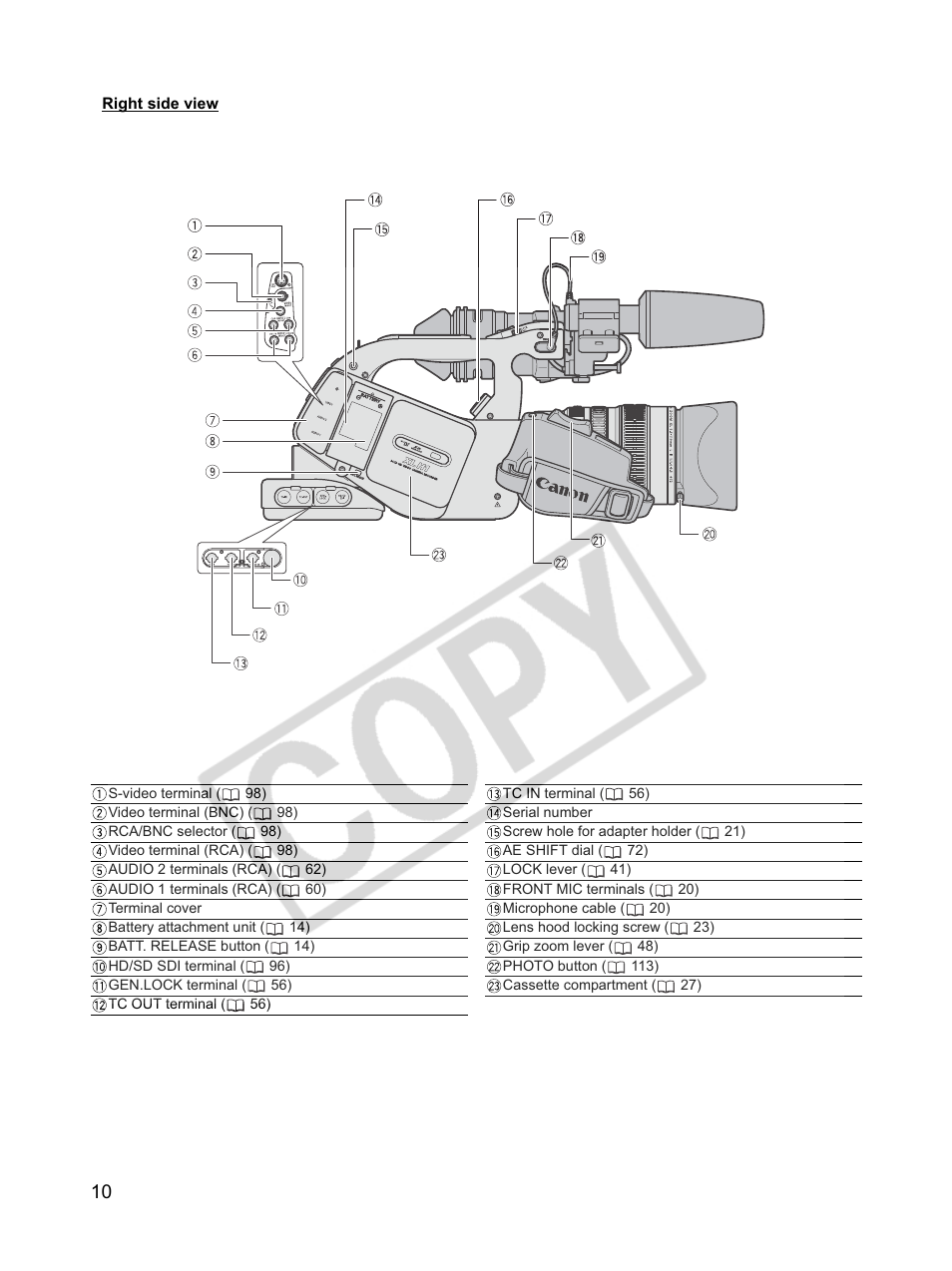 Canon XLH1 User Manual | Page 10 / 157