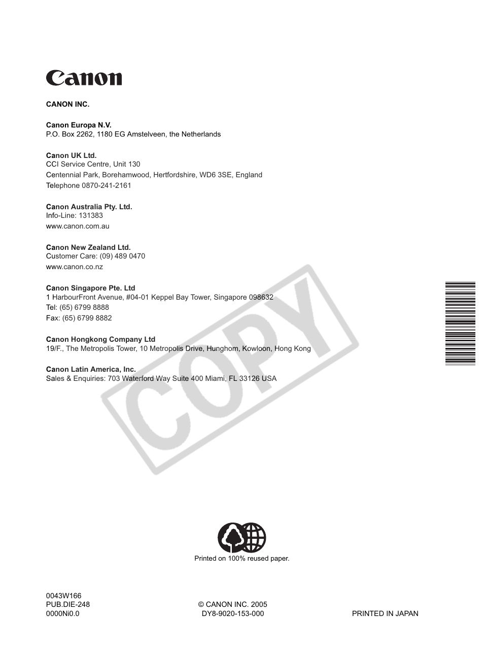 Canon XLH1 User Manual | Page 157 / 157