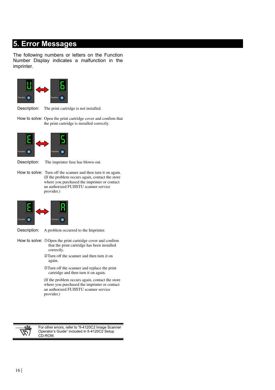 Cleaning material, Error messages | Dell fi-412PR User Manual | Page 20 / 128