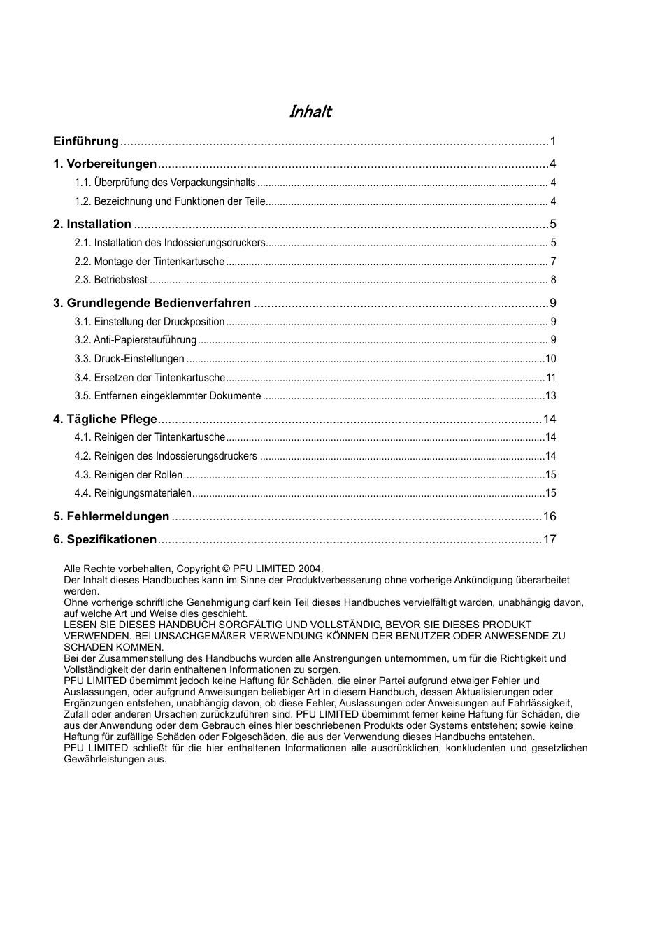 Inhalt | Dell fi-412PR User Manual | Page 44 / 128