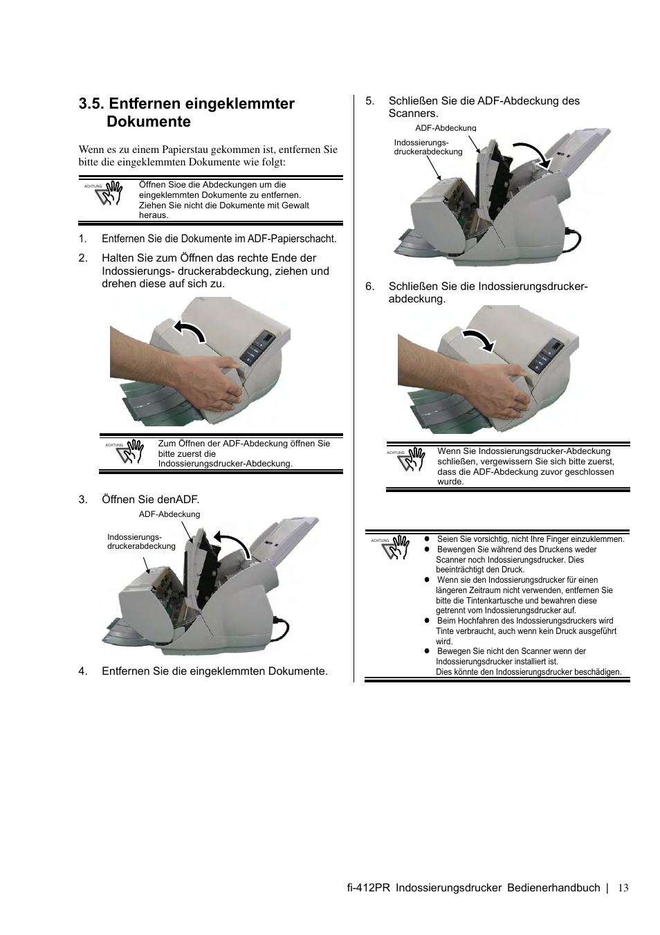 Entfernen eingeklemmter dokumente | Dell fi-412PR User Manual | Page 57 / 128