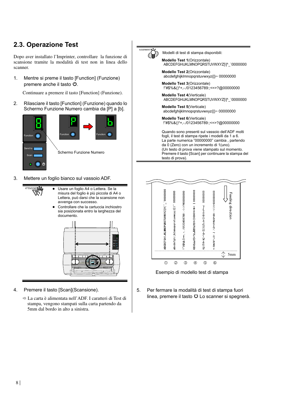 Operazione test | Dell fi-412PR User Manual | Page 72 / 128