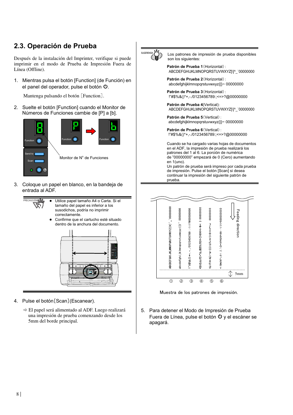Operación de prueba | Dell fi-412PR User Manual | Page 92 / 128