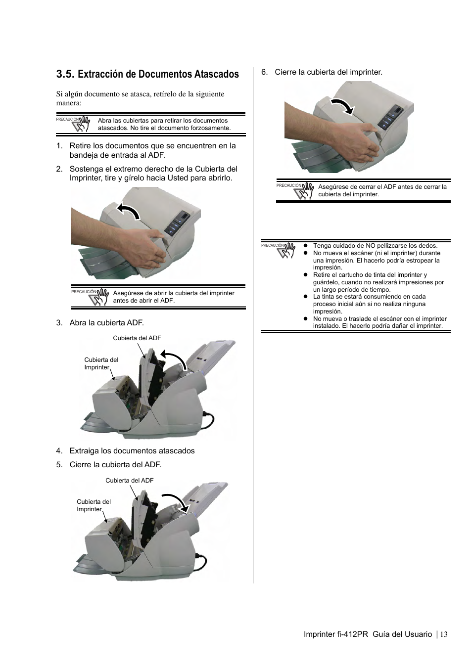 Extracción de documentos atascados | Dell fi-412PR User Manual | Page 97 / 128