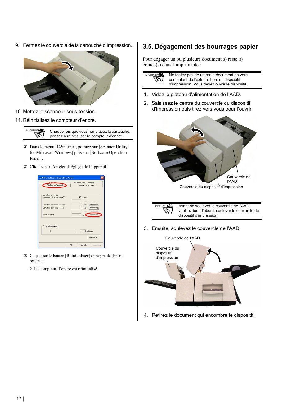 Dégagement des bourrages papier | Dell fi-565PR User Manual | Page 36 / 128