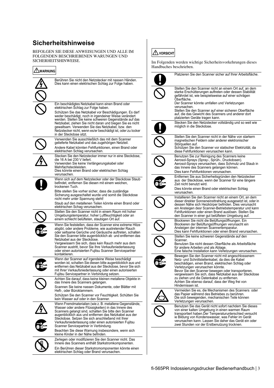 Sicherheitshinweise | Dell fi-565PR User Manual | Page 47 / 128