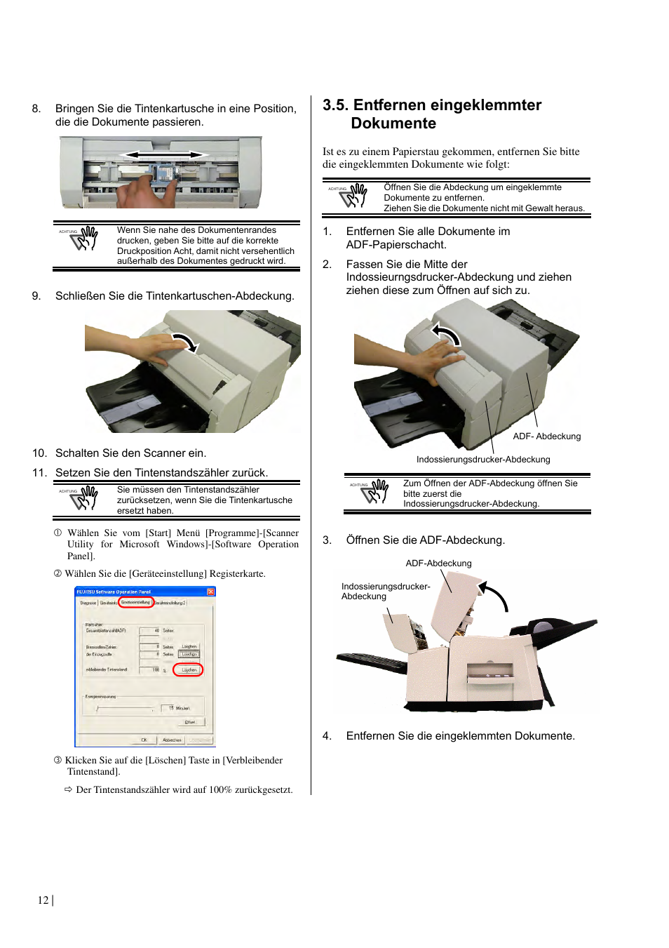 Entfernen eingeklemmter dokumente | Dell fi-565PR User Manual | Page 56 / 128