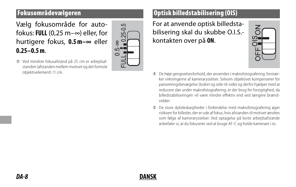 Optisk billedstabilisering (ois) | FujiFilm Lens Hood for XF 80mm f/2.8 R LM OIS WR Macro Lens User Manual | Page 118 / 172