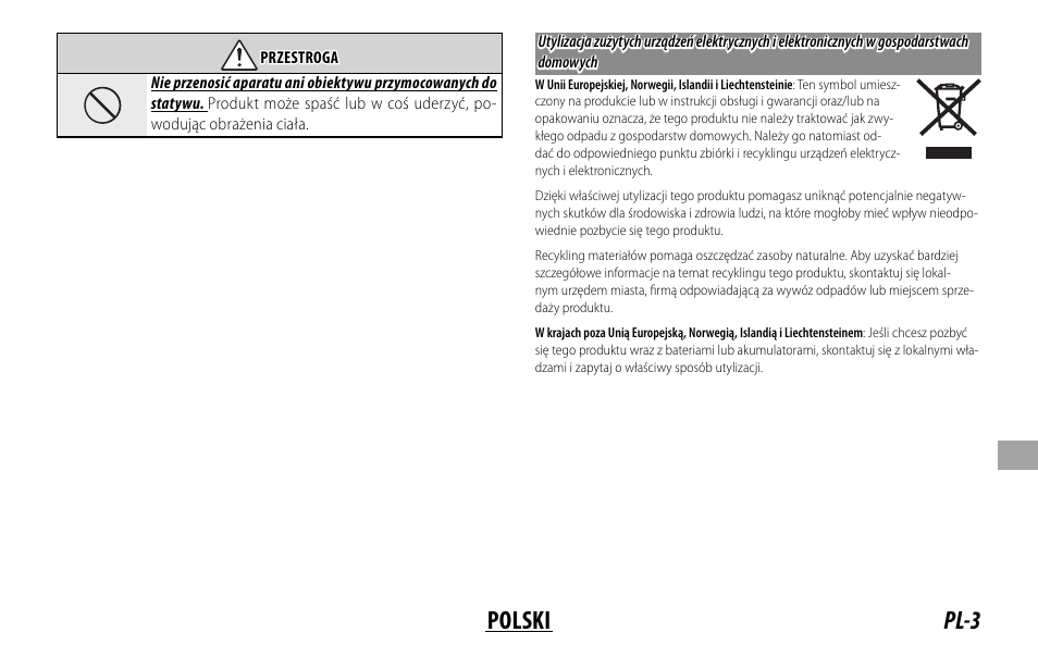 Pl-3 polski | FujiFilm Lens Hood for XF 80mm f/2.8 R LM OIS WR Macro Lens User Manual | Page 123 / 172