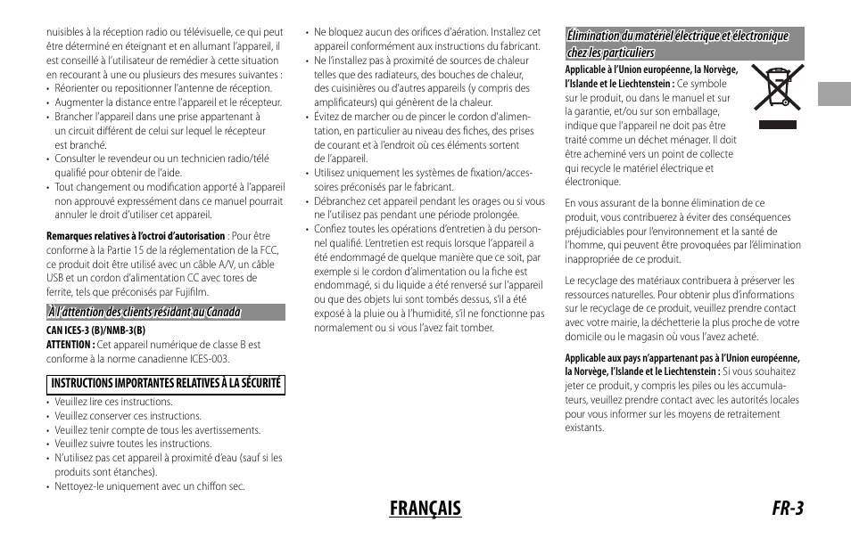 Fr-3 français | FujiFilm Lens Hood for XF 80mm f/2.8 R LM OIS WR Macro Lens User Manual | Page 23 / 172