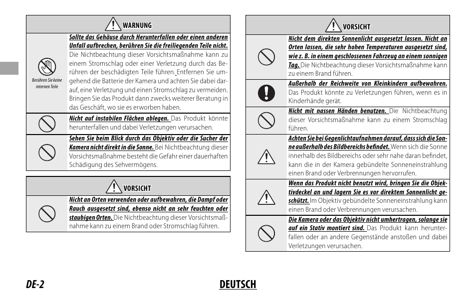 De-2 deutsch | FujiFilm Lens Hood for XF 80mm f/2.8 R LM OIS WR Macro Lens User Manual | Page 32 / 172