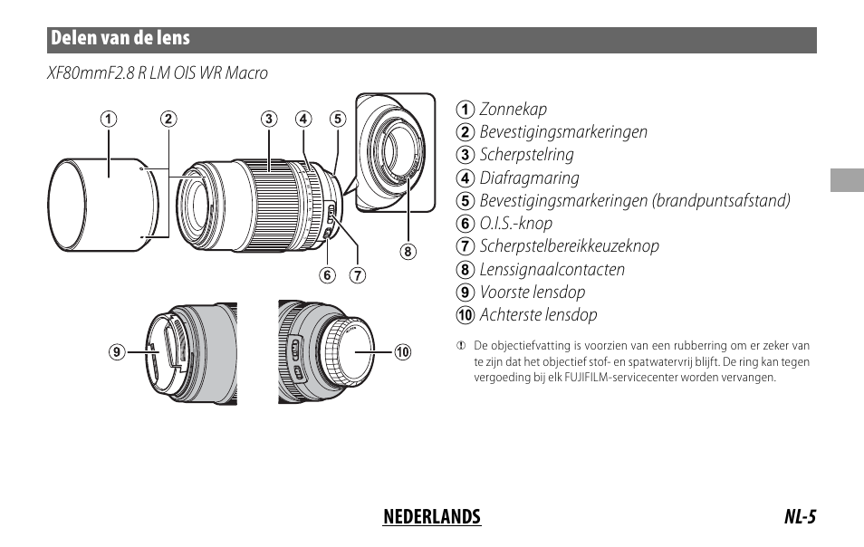 FujiFilm Lens Hood for XF 80mm f/2.8 R LM OIS WR Macro Lens User Manual | Page 55 / 172