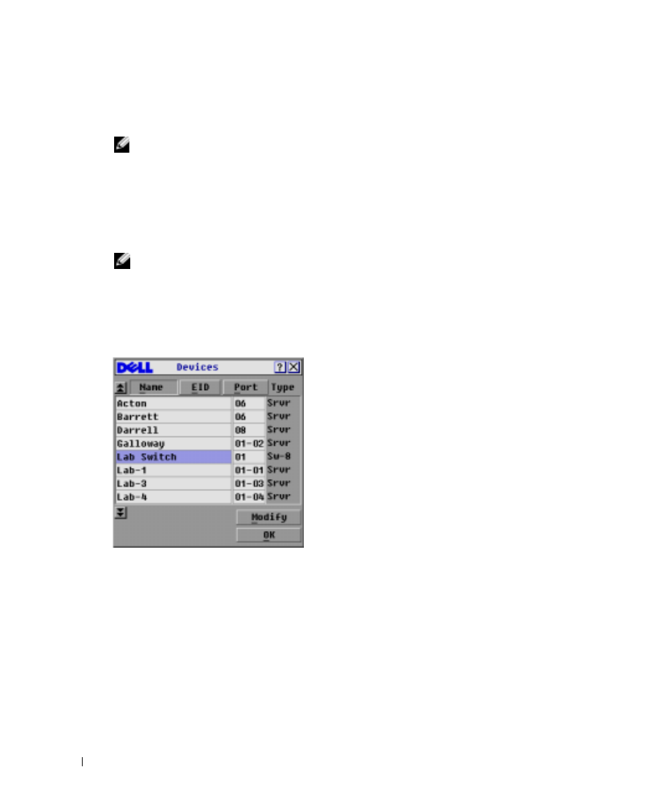 Assigning device types, Figure 3-5, Devices dialog box | Dell Console Switch User Manual | Page 28 / 58