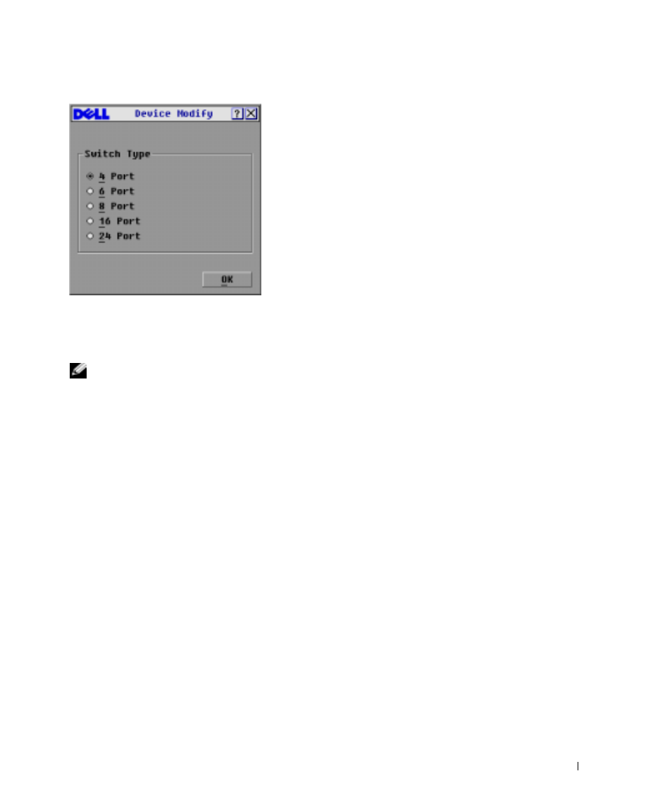 Changing the display behavior, Figure 3-6, Device modify dialog box | Dell Console Switch User Manual | Page 29 / 58