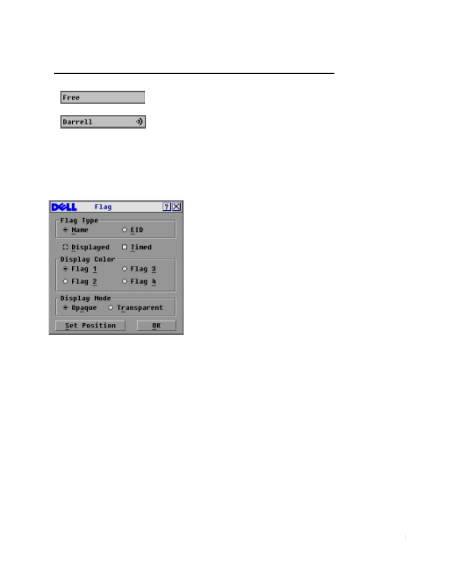 Figure 3-8, Flag dialog box | Dell Console Switch User Manual | Page 31 / 58