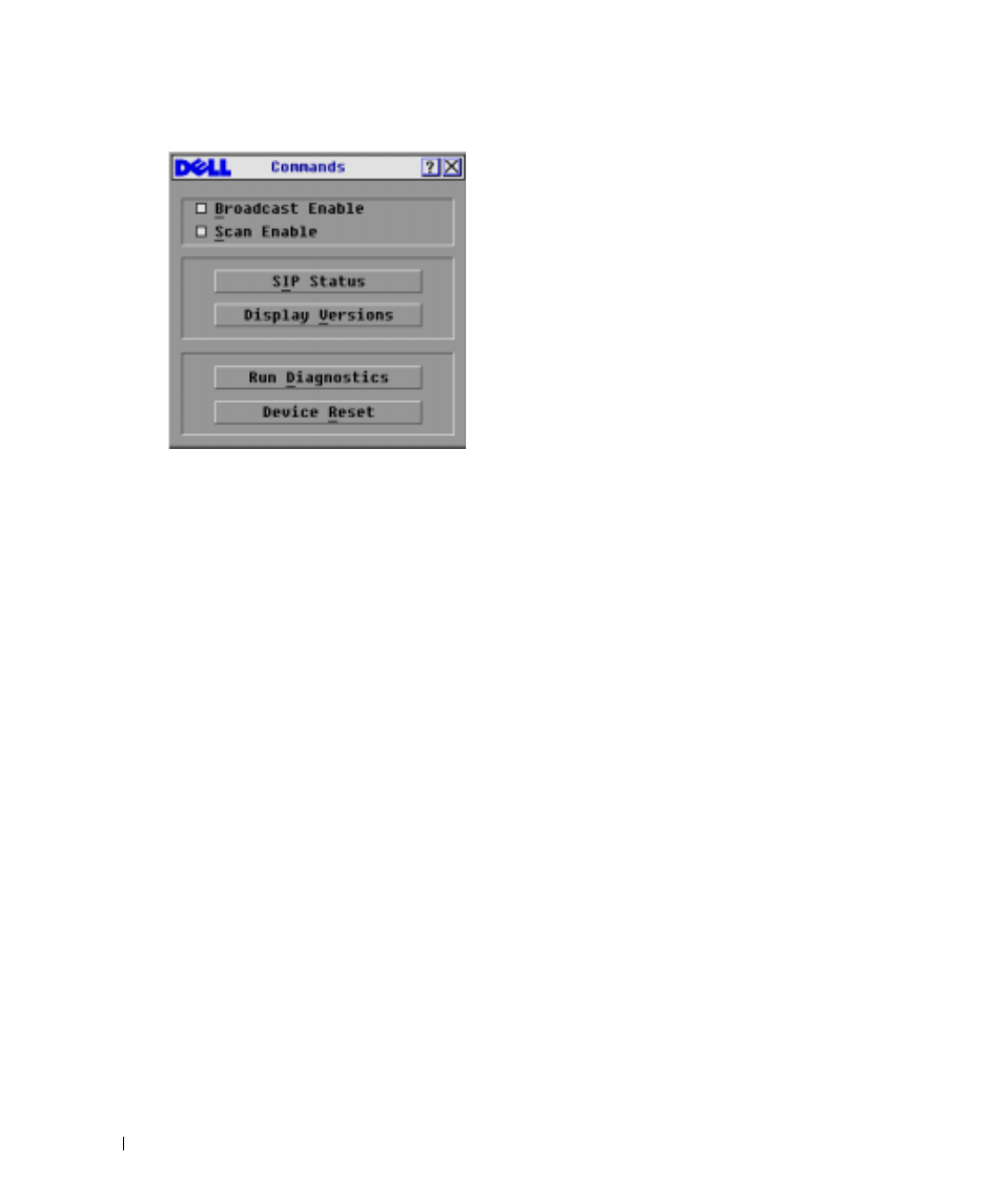 Scanning your system, Figure 3-15, Commands dialog box | Dell Console Switch User Manual | Page 38 / 58