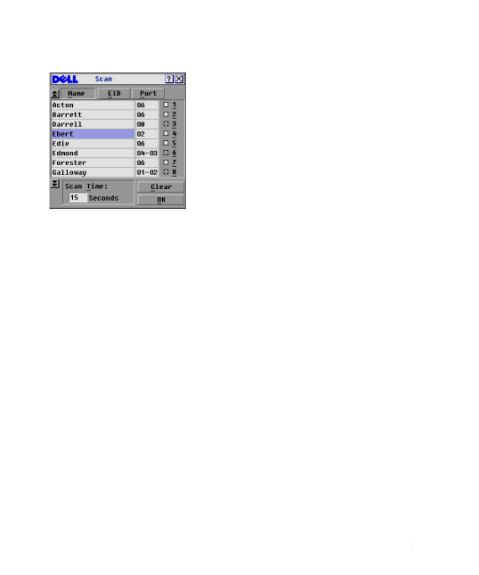 Figure 3-16, Scan dialog box | Dell Console Switch User Manual | Page 39 / 58